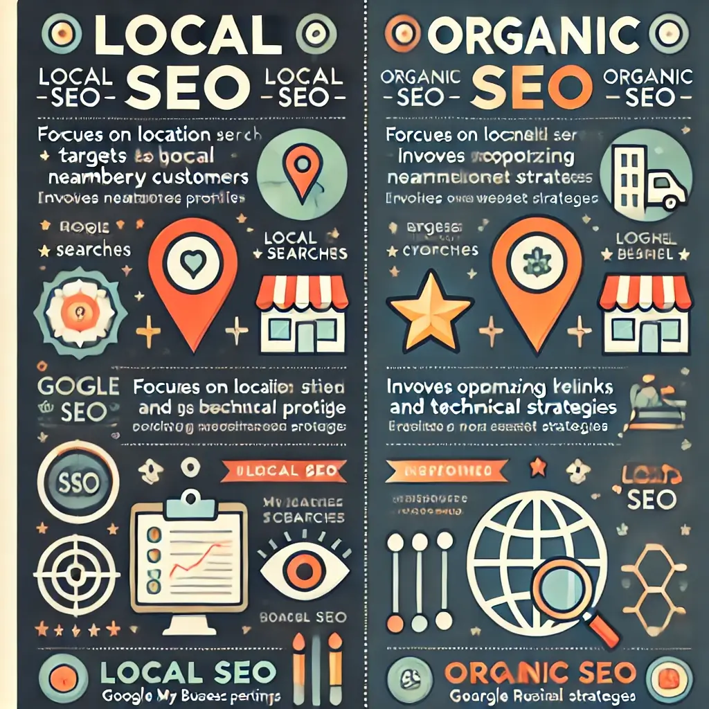 What is the difference between local and organic seo